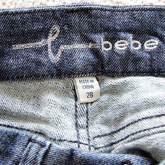 Bebe y2k Vintage Low-ries dark-wash bootcut jeans size 28 - Picture 3 of 4